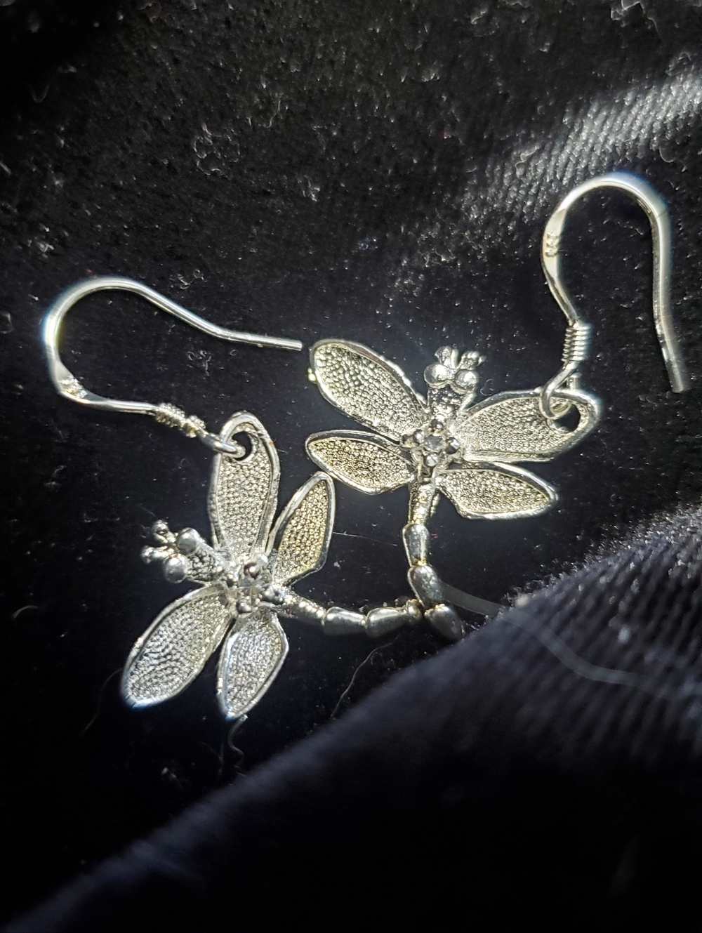 Silver Dragonfly Dangle Earrings - Elegant Women’s Jewelry